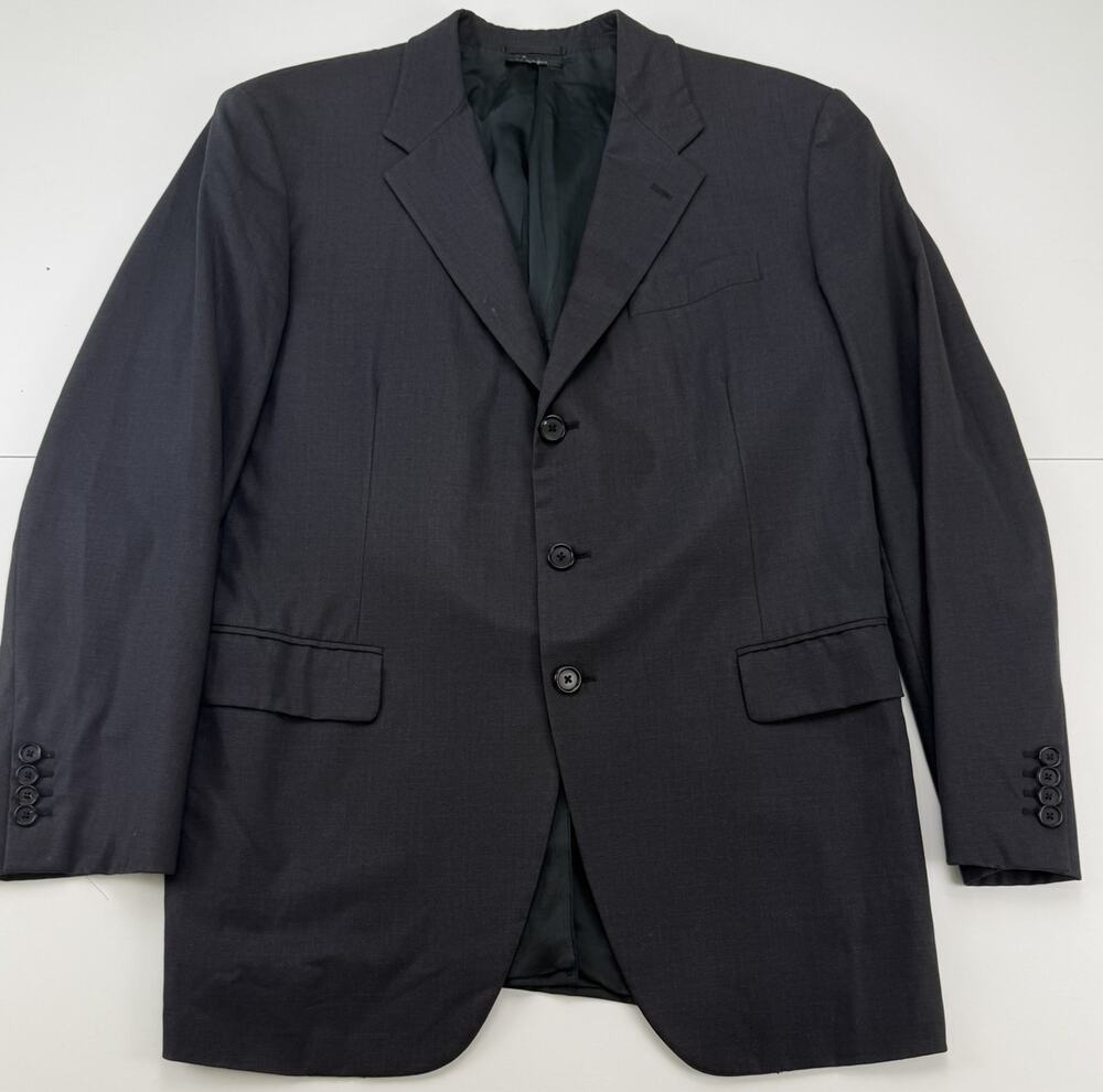 Prada Men's Blazer 52R Charcoal Gray 100% Virgin Wool Sport Coat Made Italy